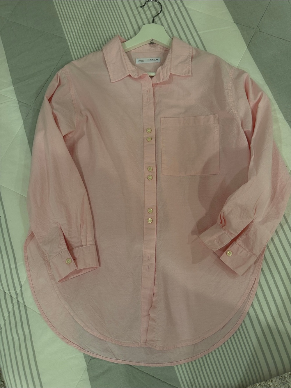 Zara Light Pink Girls Button-Down Shirt